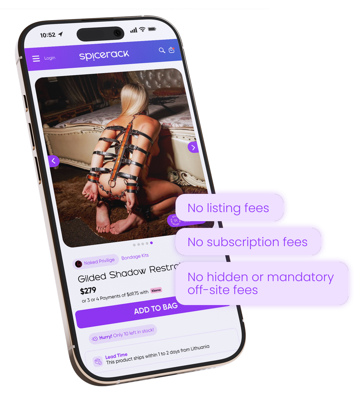 No listing fees, No subscription fees, No hidden or mandatory off-site fees